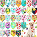 Eccliy 30 Pack Spring Dog Bandanas Bulk Summer Fruit Pet Bandanas Soft Triangle Dog Scarfs Polyester Bandana Pet Costume Cute Scarf Bibs with Flowers Patterns for Medium Large