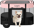 Love's cabin Pet Puppy Dog Playpen, Small Dog Tent Crates Cage Indoor/Outdoor, Portable Exercise Playpen for Cat, Foldable Pop Up Dog Kennel Playpen with Carring Case (S, Pink)