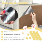 Cat Scratch Furniture Protector, 78.7''x15.8'' Trimmable DIY Self-Adhesive, Durable Corner Scratcher Couch Protectors from Cat Claws for Sofa, Tree Shelves & Scratching Posts (Brown)
