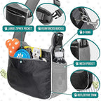 PetAmi Small Dog Sling Carrier, Soft-Sided Crossbody Puppy Carrying Purse Bag, Adjustable Sling Pet Pouch to Wear Medium Dog Cat Travel, Dog Bag for Traveling, Poop Bag Dispenser, Max 10 lbs, Black