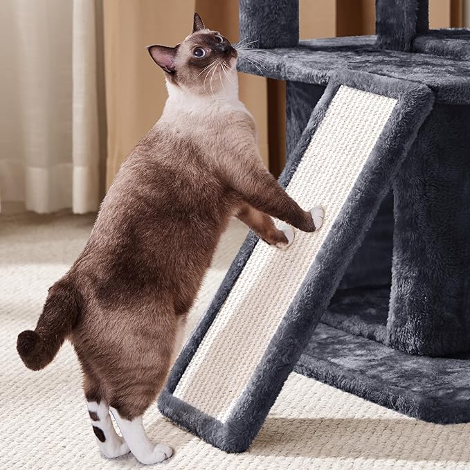 Yaheetech Cat Tree for Indoor Pets, 36in Tower Condo w/Extra Large Perch, Scratching Posts, Board, Dangling Ball, Play Structure for Kittens & Adult Cats