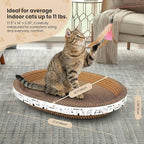 3 Pack Oval Cardboard Cat Scratcher & Lounger Bed, High-Density Cat Scratching Board & Lounge Bed, Ergonomic Scratch Pads for Indoor Cats Claws Care, Furniture Couch Protector from Cat Claws
