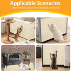 Cat Scratch Pad for Wall,Cuttable and Adhesive Cat Scratching Mat,Fun Interactive Scratcher,Cat Scratch Furniture Protector (Beige,39.3×15.8inch)