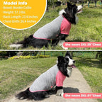 KYEESE 2Pack Dog Shirt with Sleeves, Lightweight Sun Protection Dog T Shirts for Medium Large Dogs, Breathable Pet Tank Top Reflective Dogs Clothes for Summer Outdoor Walking, Coral Red+Grey, 2XL
