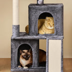 Yaheetech 42in Cat Tree Tower with Scratching Posts, Plush Condo, Ramp & Perch, Multi-Level Climber for Indoor Cats & Kittens, Dark Gray