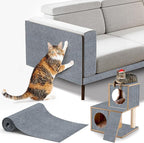 Cat Scratching mat Self-Adhesive, Trimmable Furniture Protector for Couch, Sofa, Wall & Cat Trees - Durable Scratch Pad with Nano Tape, DIY Climbing Carpet for Indoor Cats (Light Grey, 78.7"x15.8")