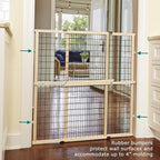 MYPET North States Extra Tall & Wide Wire Mesh Dog Gate: 29.5-48" Wide, 37" Tall, Natural Finish, Made in USA