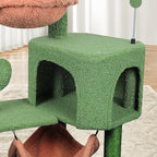 YUNIQUE Cat Tree with Cat Condo Scratch Post and Big Hammock, Green