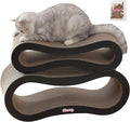 CSR1014A Suvi 26" Modern Cardboard Infinity 2-in-1 Lounge Bed Cat Scratcher with Catnip, Ink