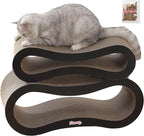CSR1014A Suvi 26" Modern Cardboard Infinity 2-in-1 Lounge Bed Cat Scratcher with Catnip, Ink