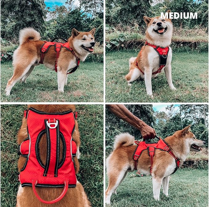 Tuff Pupper Escape Proof No Escape Dog Harness | 5 Point Adjustable Fit Harness for Dogs | Padded Dog Harnesses | Handle Dog Lift Harnesses