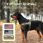 Forestpaw No Pull Dog Harness with Large Handle,Slip on Reflective Vest with Quick Release Buckle,Comfortable Flannel Lining for Medium Large Dogs Walking Training (Includes 3 Patches),Green Camo XL