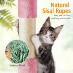 Topeakmart Cat Tree, 80-Inch Cat Tower for Indoor Cats, Multi-Level Cat Condo with Scratching Posts, Padded Perches and Ladder, Cat Stand House Furniture, Pink