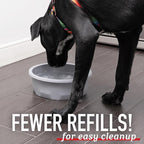 Leash Boss XL Dog Bowl (14 Cup) Hard Plastic Dog Bowl for Large Breeds - Indestructible Canine Dish for Tough Use - Outdoor Pet Water Dish - Gray