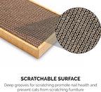 Furhaven Scratching Board w/ Catnip for Indoor Cats, Reversible - Classic Corrugated Cat Scratcher Pad - Yellow, Small