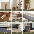 PinePaw Cat Scratch Furniture Protector - Trimmable Self-Adhesive Carpet DIY Climbing Cat Scratcher Pad for Couch Protector from Cat Claws Scratching Covering Cat Tower (Beige 11.8'' × 39.4'')