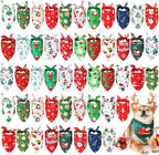 Abbylike 50 Pcs Christmas Dog Bandanas Bulk Xmas Bandanas for Dogs Triangle Kerchief Bibs Scarf Set for Pet Xmas Costume Photo Props Accessories Pet Shops Grooming, 25 Styles (25.6 x 17.7 x 17.7)