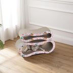 CSR1014D Suvi 26" Modern Cardboard Infinity 2-in-1 Lounge Bed Cat Scratcher with Catnip, Pattern Party