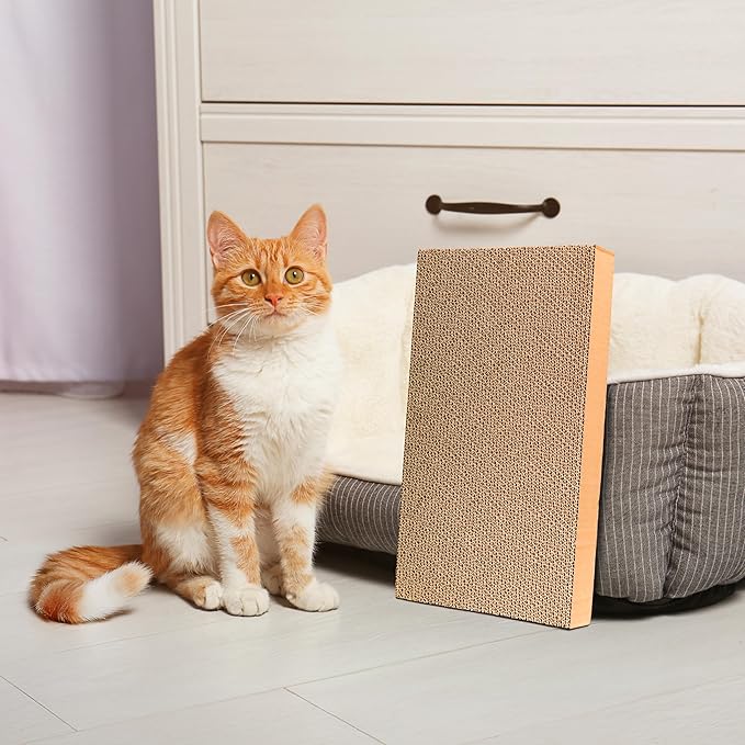 5 in 1 Cat Scratching Pads for Indoor Kitten Play, Recyclable and Durable Corrugated Cardboard Cat Scratcher Pad Suitable for Rest, Grinding Claws and Play (5 Pack)