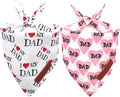 Realeaf Fathers Day Dog Bandanas 2 Pack, Reversible I Love My Dad Pet Scarf for Boy and Girl, Premium Durable Fabric, Bandana for Small Medium Large and Extra Large Dogs (Large)