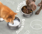 Pawaii Dog Bowl, 68 oz Double-Wall Stainless Steel Food and Water Bowl, Non-Slip Rubber Base, Dishwasher Safe, ID Tag Included, (1 Pack)