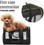 FluffyDream Pet Travel Carrier Soft Sided Portable Bag for Cats, Small Dogs, Kittens or Puppies, Collapsible, Durable, Airline Approved, Travel Friendly, Carry Your Pet with You Safely and Comfortably