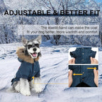 PINA Dog Coats for Small Dogs, Waterproof Dog Jacket, Dog Winter Coat Jacket, Warm Dog Cold Weather Coats, Windproof Reflective Dog Hoodie with Pocket, Flannel Lining Dog Snow Coat with Faux Fur Hood