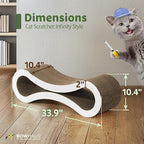 Infinity Cat Scratcher Lounger, Reversible Scratcher, Durable & Long-Lasting, Cat Cardboard Scratcher, Large Cat Scratching Pad, Scratching Board, Infinity Scratch Pad for Indoor Cats, White