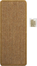 SAFAVIEH Cat Scratch Mat Pad Collection, 10" x 24", Brown, Sisal & Jute Boucle Weave, Velcro & Slip Resistant Backing