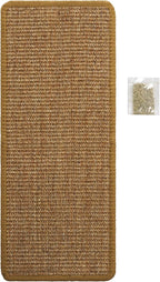 SAFAVIEH Cat Scratch Mat Pad Collection, 10" x 24", Brown, Sisal & Jute Boucle Weave, Velcro & Slip Resistant Backing