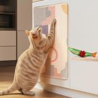 SCRATCHABLE Sisal Cat Scratcher, [+ Catnip Fish Toy], Cat Wall Scratcher, Couch Protector from Cat Scratching, 24 X 15.8 with 12 Adhesive Velcro Stripes. (Modern)