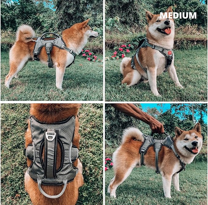 Tuff Pupper Escape Proof No Escape Dog Harness | 5 Point Adjustable Fit Harness for Dogs | Padded Dog Harnesses | Handle Dog Lift Harnesses