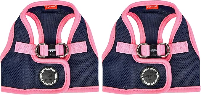 Puppia Soft Vest Harness B II - Navy - M (Pack of 2)