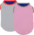 KYEESE 2Pack Dog Cooling Shirt, Breathable Dog Shirt for Small Dogs, Sun Protection Dogs Cooling Vest Tank Top, Lightweight Soft Sleeveless Summer Pet Clothes, Pink+Grey, M