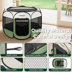 Love's cabin Pet Puppy Dog Playpen, Small Dog Tent Crates Cage Indoor/Outdoor, Portable Playpen for Cat, Foldable Pop Up Dog Kennel Playpen with Carring Case, Removable Zipper Top, Olive Green