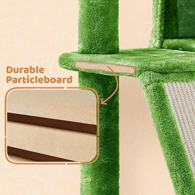 Topeakmart Cat Tree, 57in Cat Tree Tower for Indoor Cats with Basket Top Perches Sisal Scratching Board and Dalling Ball, Cat Activity Center for Kittens