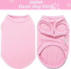 2 Pack Dog Clothes for Small Dogs Summer Dog Shirt Vest Girl Boy Lightweight Puppy T-Shirts Blank Soft and Cool Pet Clothing Sleeveless Medium Large Dog Outfit (Pink+D-Pink, X-Large)