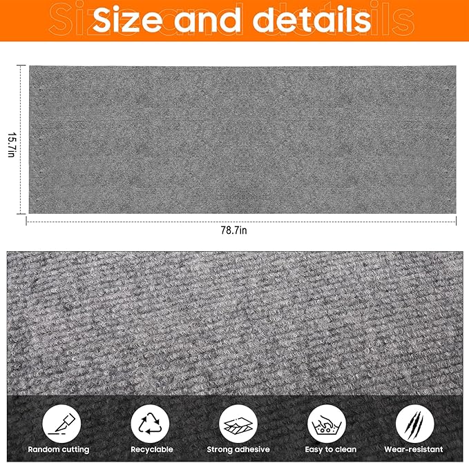 78.7"x15.8"Cat Scratcher & Couch Protector for Sofa - Scratch Pad, Scratching Post for Cats, Furniture Protector from Claws(Light Gray)