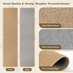 FHTONGE 71x15.8 Thickened Cat Wall Climbing Carpet with 16 Fixed Nails, Extra Large Tall Cat Scratch Pad for Wall, Wall Mounted Climbing Cat Scratcher for Furniture Couch Sofa Protector(Camel)
