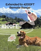 Delupet Dog Shock Collar - 4200FT Remote Control with 3 Training Modes - Beep, Vibration, Safe Shock, IPX8 Waterproof Rechargeable Electric Collars for Small Medium Large Dogs (Pink)
