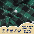 Paiaite Plaid Dog Shirt: Classic CheckeGreen Style in Pure Cotton for Large, Medium, and Small Breeds, Comfort, Breathability, and Elegance. Perfect for Everyday Wear, and Photoshoots Green XS