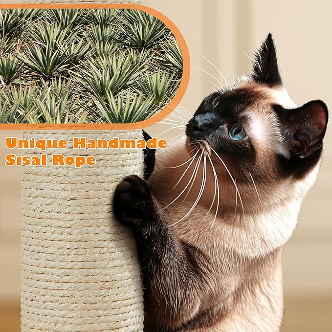 Topeakmart 62.2 inches Cat Tree with Double Condos, Scratching Posts & Hammock, Kitty Activity Tree Center Kitten Play House, Dark Gray