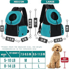 PetAmi Front Carrier Backpack, Ventilated Adjustable Pet Chest Carrier for Dog Cat, Hiking Camping Travel, Small Puppy Medium Cat Carrying Bag, Max 10 lb, Sea Blue