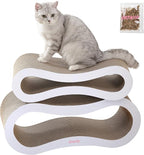 CSR1014B Suvi 26" Modern Cardboard Infinity 2-in-1 Lounge Bed Cat Scratcher with Catnip, Cloud