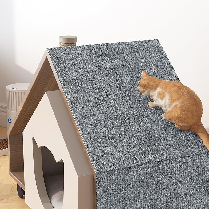 Yenhome 15.7"X80" Self-Adhesive Cat Scratch Mat for Covering Pad Post Cat Scratch Furniture Protectors from Cats Scratching Grey White Anti Scratch Furniture Protector for Couch, Sofa, Wall & Door