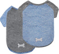 KYEESE 2Pack Dog Shirt with Sleeves, Lightweight Sun Protection Dog T Shirts for Small Medium Dogs Boy, Breathable Pet Tank Top Reflective Dogs Clothes for Summer Outdoor Walking, Blue+Grey, XL