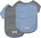 KYEESE 2Pack Dog Shirt with Sleeves, Lightweight Sun Protection Dog T Shirts for Small Dogs Boy, Breathable Pet Tank Top Reflective Dogs Clothes for Summer Outdoor Walking, Blue+Grey, M