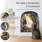 Vertical Cat Scratcher - Removable Wall Mounted Cat Scratcher and Art Decal – Wall Scratch Pad for Cats with Sisal Cat Scratcher – Large Protective Wall Scratchers for Indoor Cats