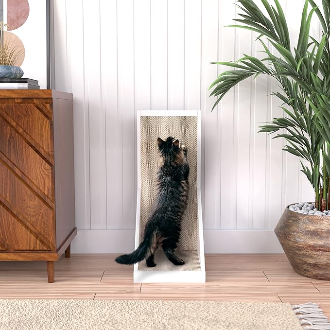 WAY BASICS Cat Scratching Post Standing Scratcher Scratch Pad (Tool-Free Assembly)