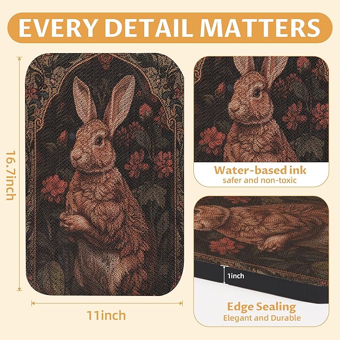 2 Pack Art Cat Scratcher, Wall-Mountable Cat Scratch Pad, Cat Wall Scratcher 16.7x11x1 Inch Cat Scratching Board for Indoor Cats Toy(Butterfly & Rabbit)